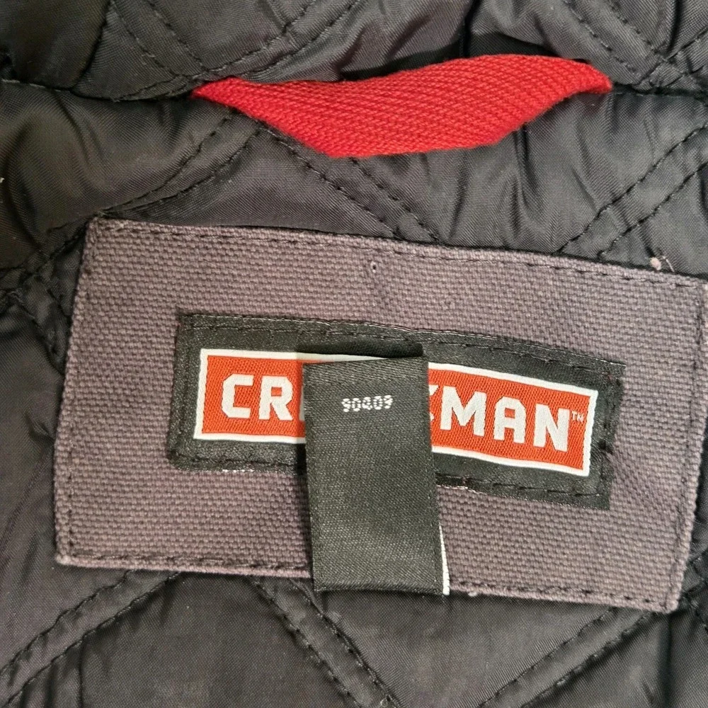 Craftsman Men's Carhartt Style Duck Canvas Hooded Quilted Work Jacket XL Gray